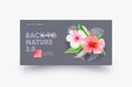 Back to Nature Landing Page Design with Hibiscus Exotic Flowers, Website Template for Florist Shop, Spa Salon