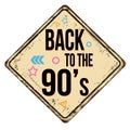 Back to the 90`s vintage rusty metal sign