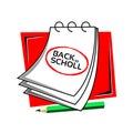 Back to scholl with reminder paper stock vector