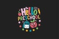 Hello preschool t shirt design Royalty Free Stock Photo