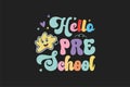 Hello preschool t shirt design Royalty Free Stock Photo