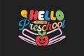 Hello preschool t shirt design Royalty Free Stock Photo