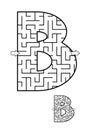 Back to school ABC activity - letter B maze for kids