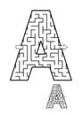 Back to school ABC activity - letter A maze for kids
