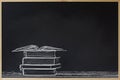 Back to school advertising sale concept : Black chalkboard frame