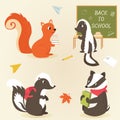 Back to school Animal characters Education design