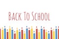 Back to school vector illustration with seamless coloring pencil border Royalty Free Stock Photo