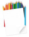 Back to school. background with colored pencils. Royalty Free Stock Photo