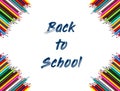 Back to School background. Colored pencils. Royalty Free Stock Photo