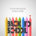 Back to school background with colorful crayons Royalty Free Stock Photo