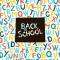 Back to school background with colorful letters.