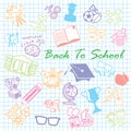 Back to School background,icon set Royalty Free Stock Photo