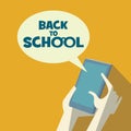 Back to school background. Modern technology flat Royalty Free Stock Photo
