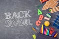 Back to school background with school supplies.View from above. Royalty Free Stock Photo