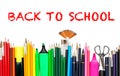Back to school background Stationery office college tools supplies
