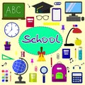 Back to school background, vector illustration.