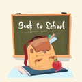 Back To School Backpack Over Class Board Education Banner