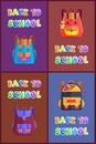 Back to School Backpack Set Vector Illustration Royalty Free Stock Photo