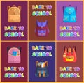 Back to School Backpacks Set Vector Illustration Royalty Free Stock Photo