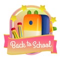 Back to school badge with sharpener