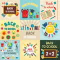 Back to school banner concept set, flat style