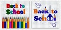 Back to school banner concept set, realistic style