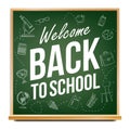 Back To School Banner Vector. Classroom Blackboard. Sale Background. Welcome. Education Related. Realistic Illustration