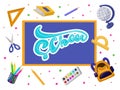 Back to school banner. Hand lettering