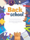 Back to School Poster with Place for Text in Frame Royalty Free Stock Photo