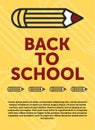 Back to school banner, poster, flat design colorful, vector backgound. web page Royalty Free Stock Photo