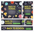 Back to school banner set different sizes