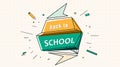 Back to school banner vector background. Education concept with design shape elements in explosion, on grid paper page Royalty Free Stock Photo