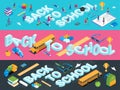 Back to school banners set 01 Royalty Free Stock Photo