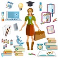 Back to school beautiful female student smile Royalty Free Stock Photo