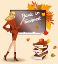 Back to school. Beautiful schoolteacher Royalty Free Stock Photo