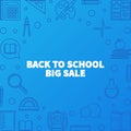 Back to School Big Sale vector outline illustration or banner Royalty Free Stock Photo