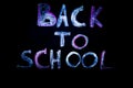 Back to school, black background ,beautiful inscription Royalty Free Stock Photo