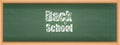 Back to school blackboard background, vector green chalkboard kindergarten wallpaper, empty texture.