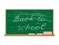 Back to school, blackboard and chalk in flat