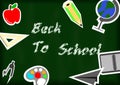 Back to school with blackground and stationery backgrou Royalty Free Stock Photo