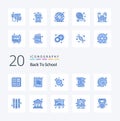 20 Back To School Blue Color icon Pack like drawing back to school back to school write study