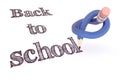 Back to school blue pencil knot concept