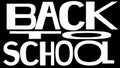 Back to school - bold typographic animation. Retro film texture effect. Alpha channel.