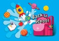 Back to school, Book Inspiration, Online Learning, study from home, flat design vector