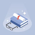 Back To School Book Diploma Isometric Illustration