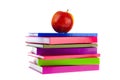 Back to school with books and apple Royalty Free Stock Photo