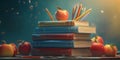 Back to School Books Apples Royalty Free Stock Photo