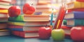 Back to School Books Apples Royalty Free Stock Photo