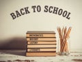 Back to school books stack isolated on white background Royalty Free Stock Photo