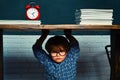 Back to school. Boy student getting bullied in school. School bullying. Educational process. Royalty Free Stock Photo